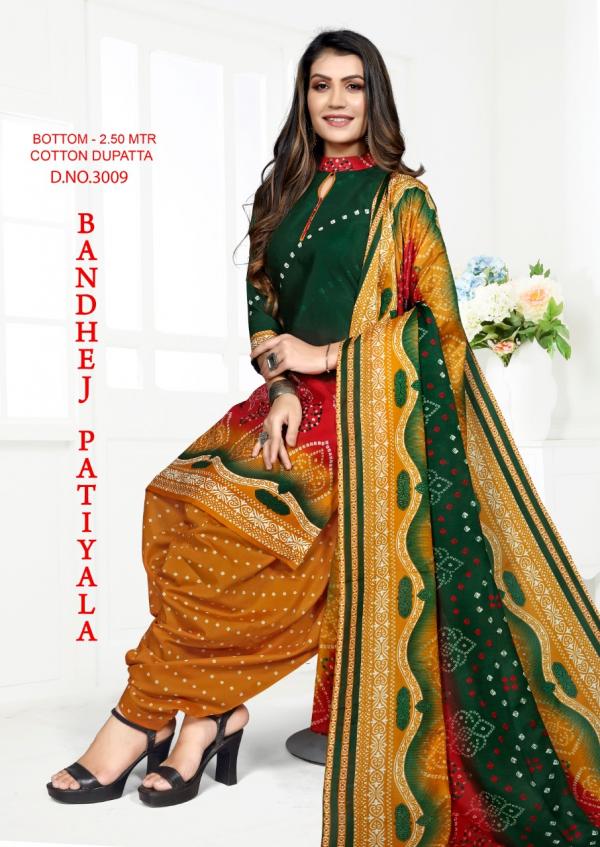Bandhej Patiyala 3 Readymade Cotton Dress Collection
